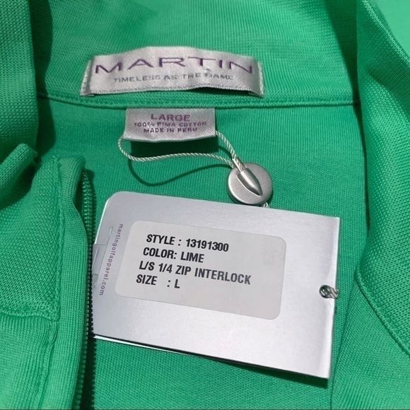 Martin Lime Longsleeve 1/4 Zip Interlock Pullover - Picture 4 of 8
